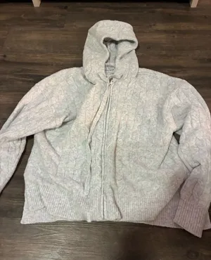 grey knitted zip up Gray Size M thumbnail 1