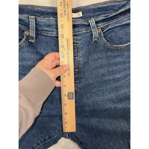 levis womens wedgie straight jeans‎ dark wash raw hem fray 32 thumbnail 10
