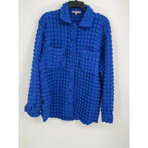 Bailey Rose Popcorn Texture Shirt & Crop Tank‎ Set Women Royal Blue S Retro Y2K thumbnail 2