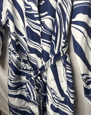 International Concepts NWT Ade Samuel abstract blue white belted trench coat sz XL thumbnail 5