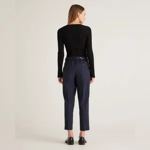 NWT Quince Navy Business Casual Italian Wool Slim Leg Ankle Pants Size 6 thumbnail 5