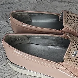 MICHAEL Michael Kors blush pink leather mesh slip on boat shoes flats sz 9 thumbnail 7