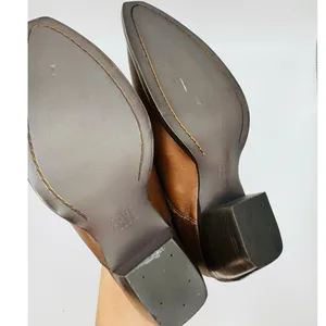 Frye Sacha Brown Leather Western Mule Booties Cowgirl Shoes Size 7 thumbnail 6