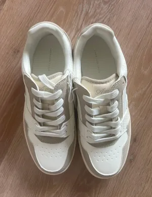 American Eagle White Beige Taupe Varsity Retro Sneaker Chunky Platform Shoes thumbnail 7