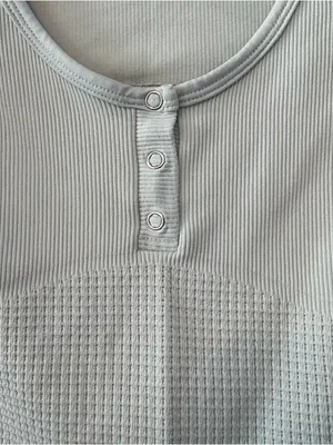 Free People movement bail out long sleeve top in artic snow light blue med/large thumbnail 4