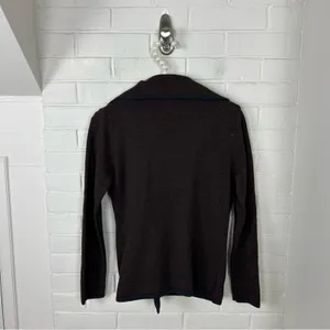 Krimson Klover Brown Knit Asymmetrical Zip Wool Jacket Size XS thumbnail 10