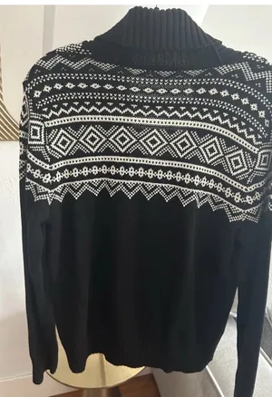Vtg Lauren Ralph Lauren Knitted Fair Isle Sweater L Fisherman Black Nordic thumbnail 7