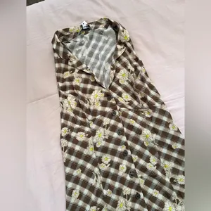 Urban Outfitters Brown Checkered Floral Maxi Dress thumbnail 5