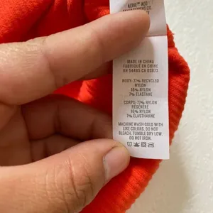 Aerie Orange Ribbed Lettuce Trim Cropped Cami Tank Top Size Large thumbnail 8