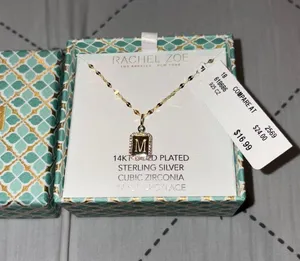 Rachel Zoe “M” initial necklace thumbnail 4