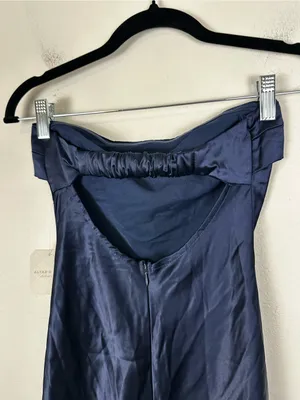 Altard State Navy Blue Satin Paityn Strapless Maxi Dress Women’s Sz XXS NWT thumbnail 10