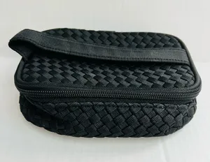 Americana by Sharif Black Woven Cosmetic Bag with Tassel thumbnail 2
