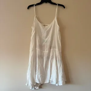 Umgee USA White Embroidered Boho Dress L Floral Festival Peasant Summer Swing thumbnail 2