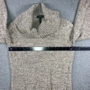 Lauren Jeans Co Ralph Lauren Cowl Neck Sweater Women Large Chunky Speckled Knit‎ thumbnail 4