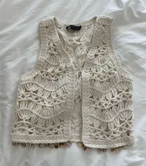 Zara cream crochet vest  thumbnail 1