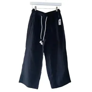 Old Navy Black Y2K Drawstring High Waisted Textured Soft Wide Leg Cozy Pants S thumbnail 2