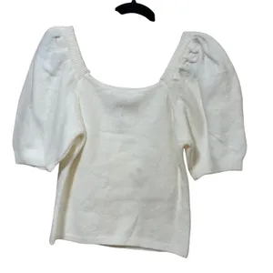 English Factory Cream Short Puff Sleeve Square Neck Sweater TL185T Small NWT thumbnail 3