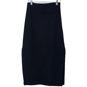 NEW Abercrombie & Fitch Black Polyester Side Slit Long Maxi Skirt Womens Size S thumbnail 1