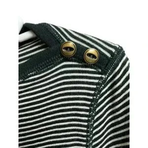 Lauren Ralph Lauren Women's Top Black Cream Stripes 3/4 Sleeves Large thumbnail 4