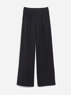Madewell Black The Harlow Linen Blend Wide Leg Pants Size 14 thumbnail 2