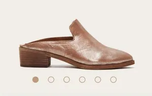Frye • ray artisan metallic leather mules sz 7 thumbnail 1