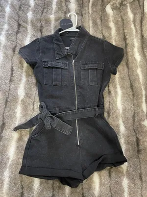 Black Denim Romper thumbnail 2