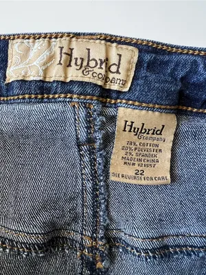 Hybrid & Company Plus Size 22 Stretch Denim Pencil Mini Skirt Dark Wash thumbnail 5