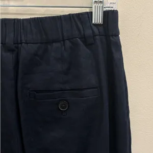 Maeve Avery Wide-Leg Pleated Trousers Navy Linen‎ Blend Small NEW Minimalist thumbnail 8