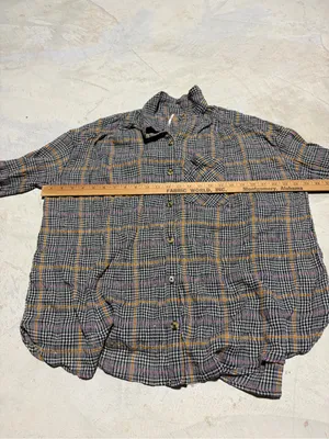 Free people Plaid Button-Up cotton Shirt medium thumbnail 3