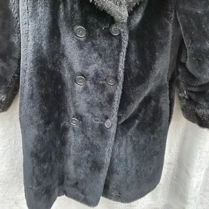 Vintage Faux‎ Fur Coat Black thumbnail 3
