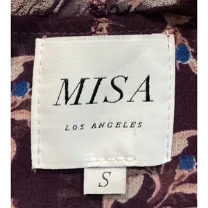MISA Los Angeles Alina Mini Dress Purple Floral Ruffle Smocked‎ Flirty Small thumbnail 5