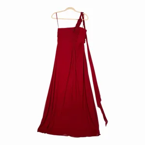 Alex Evenings Size-8 Red Chiffon‎ One Shoulder Empire Waist Evening Gown thumbnail 3