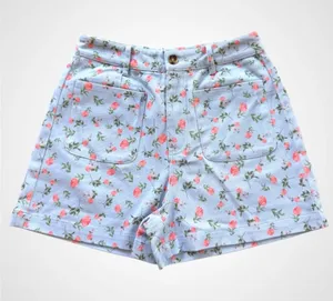 Entro Floral Print Shorts in Blue Size S thumbnail 1