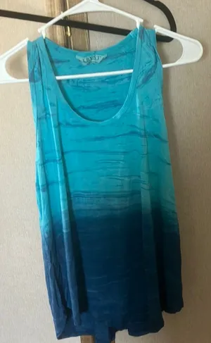 FINAL MARKDOWN Tryst Blue Ombre Sleeveless Top xl thumbnail 1