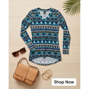 rue 21 Women's Long Sleeve Pattern T-shirt thumbnail 2