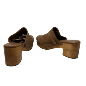 Free People Calabasas‎ Clog Brown Suede Wood Heel Tan Size 41 US 10 thumbnail 11