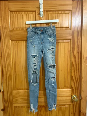 American Eagle Next Level Stretch High-Rise Distressed Jegging Jeans Size 0 thumbnail 2