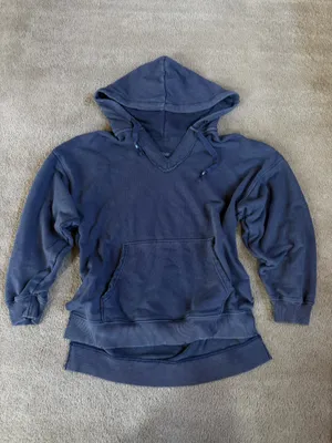 Aerie Navy Blue Distressed Hoodie – Size Small thumbnail 2