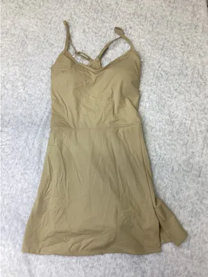 JoyLab Womens Almond Tan Exercise Dress Built-in Bra and Shorts Large NWT thumbnail 1