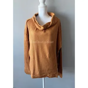 Free People NWT Women Large Orange Knit Sweater Top Lagenlook Boho Fall Cottage thumbnail 5