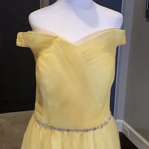 Women’s Yellow Full length Party Prom Dress Size 12 NWOT thumbnail 2