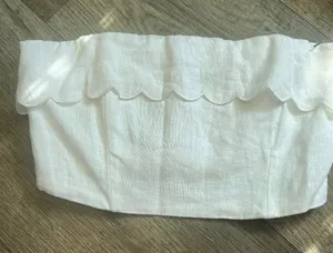 Reformation Lizzi Crop Linen Top White - Size 2 thumbnail 1