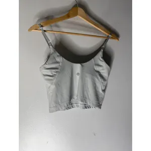 Lululemon Align Tank Top Light Grey Nulu Cropped Yoga Camisole Size 6 LW1EZJS thumbnail 2