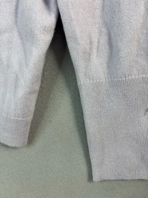 J. Crew L Lux Preppy Cashmere Pale Lavender V-Neck Lightweight Sweater thumbnail 3