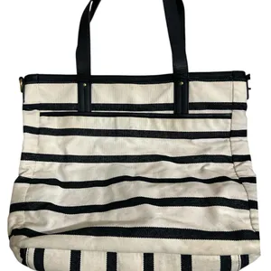 Fossil Striped Tote in Navy and Cream thumbnail 2