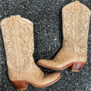 Vintage Dan Post Multicolor Leather Cowboy Boots 4218 Women 5.5 C W/ Box thumbnail 2