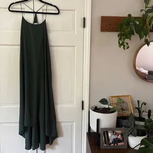 Pink Stitch Forest Green High‎ Low Hem Midi Dress Maxi Flowy Size 2 EU 34 AUS 6 thumbnail 2