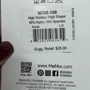 NWT MeMoi SlimMe Women's Large High Waisted Thigh Shaper Nude‎ MSM-108 $28 thumbnail 6