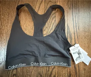 Calvin Klein Unlined Bralette Black Sz S $44 NWT thumbnail 1