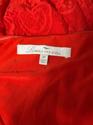 Lovers + Friends Kristine Red Lace‎ Romper Preppy Summer Resort thumbnail 4
